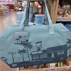 Trader Joe's 8 Gallons Reusable  Bag Cooler Large Insulated Tote Dusty Blue